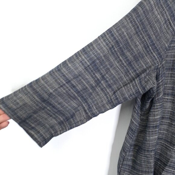 EILEEN FISHER Womens Plus Size 1X Striped 100% Organic Linen Button Down Tunic - Picture 4 of 14